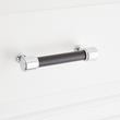 5-1/16" Lazzara Cabinet Pull Black Leather - Polished Chrome, , large image number 3