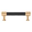 3-3/4" Lazzara Cabinet Pull Black Leather - Champagne Bronze, , large image number 2