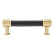 3-3/4" Lazzara Cabinet Pull Black Leather - Golden Champagne, , large image number 2