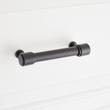 3-3/4" Lazzara Cabinet Pull Black Leather - Matte Black, , large image number 3