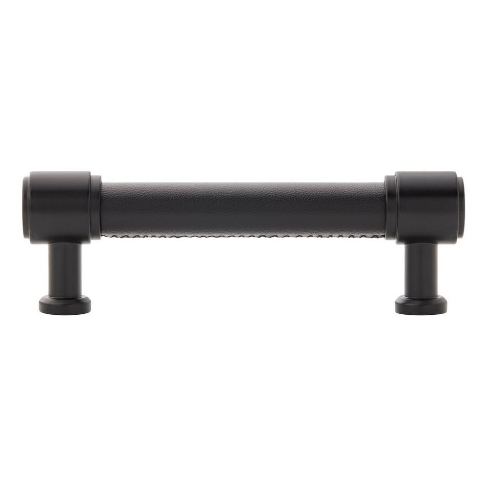 3-3/4" Lazzara Cabinet Pull Black Leather - Matte Black, , large image number 2
