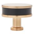 1-1/2" Lazzara Round Cabinet Knob Black Leather - Champagne Bronze, , large image number 2