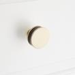 1-1/2" Lazzara Round Cabinet Knob Black Leather - Golden Champagne, , large image number 3