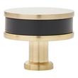 1-1/2" Lazzara Round Cabinet Knob Black Leather - Golden Champagne, , large image number 2