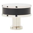 1-1/2" Lazzara Round Cabinet Knob Black Leather - Polished Nickel, , large image number 2