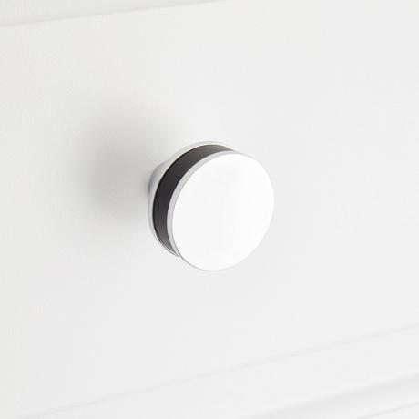 Lazzara Round Cabinet Knob Black Leather