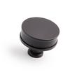 1-1/2" Lazzara Round Cabinet Knob Black Leather - Matte Black, , large image number 0