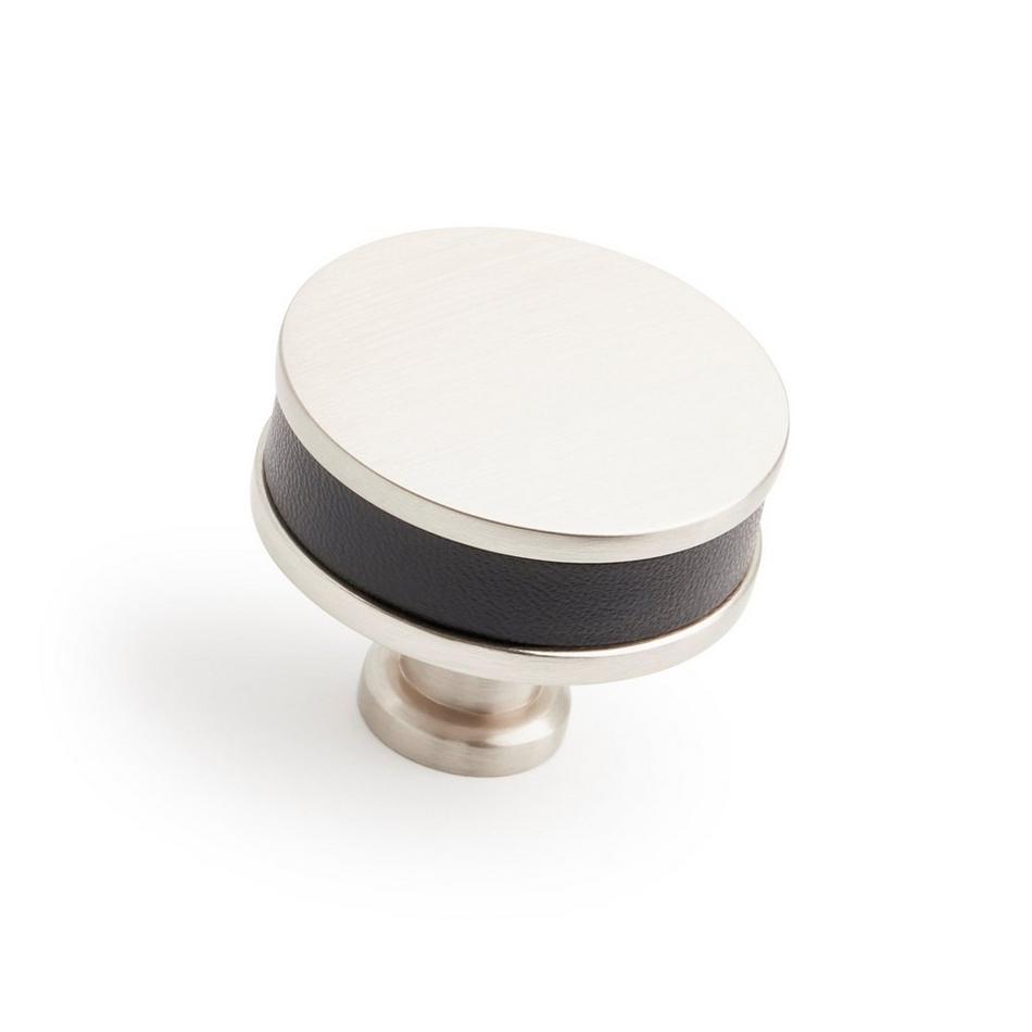 Lazzara Round Cabinet Knob Black Leather, , large image number 6