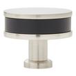 1-1/4" Lazzara Round Cabinet Knob Black Leather - Satin Nickel, , large image number 2