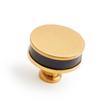 Lazzara Round Cabinet Knob Black Leather, , large image number 0