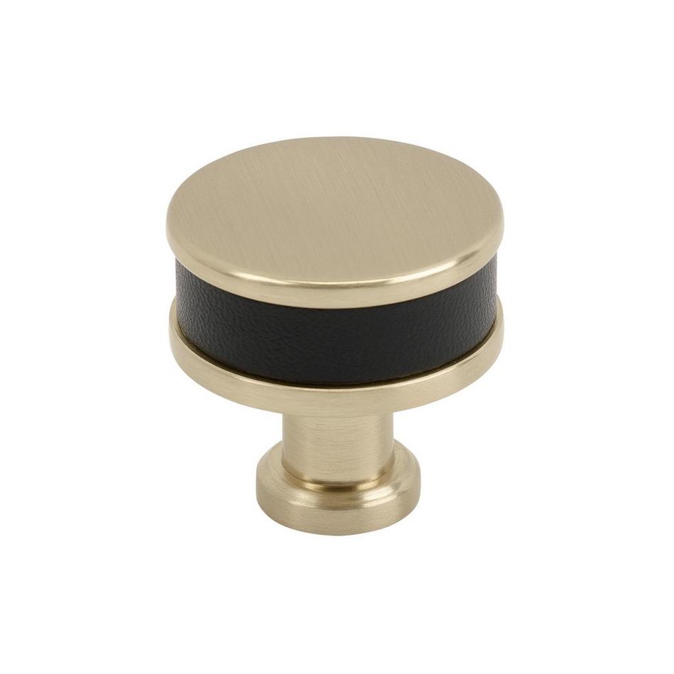 Lazzara Round Cabinet Knob Black Leather, , large image number 3