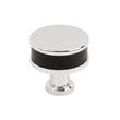 Lazzara Round Cabinet Knob Black Leather, , large image number 2