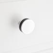 1-1/4" Lazzara Round Cabinet Knob Black Leather - Polished Chrome, , large image number 3