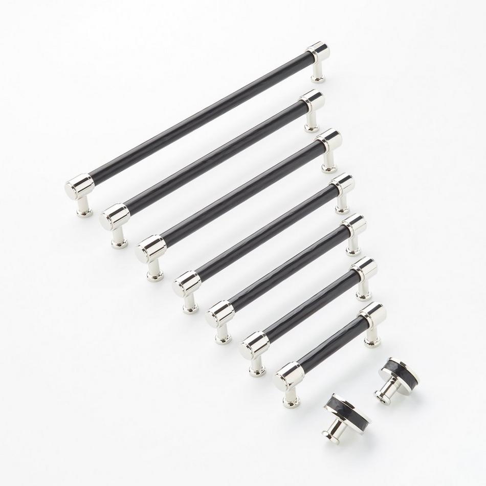 12-5/8" Lazzara Textured Oversized Cabinet Pull - Matte Black/Polished Nickel, , large image number 1