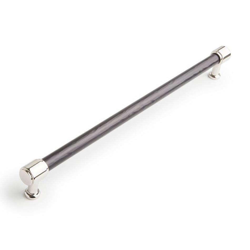 12-5/8" Lazzara Textured Oversized Cabinet Pull - Matte Black/Polished Nickel, , large image number 0