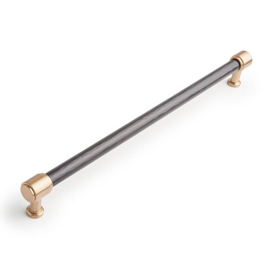 12-5/8" Lazzara Textured Oversized Cabinet Pull - Matte Black/Champagne Bronze, , large image number 0