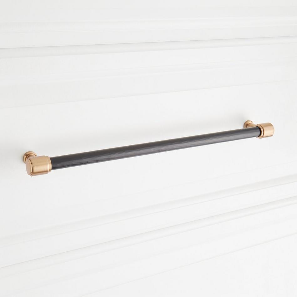 12-5/8" Lazzara Textured Oversized Cabinet Pull - Matte Black/Champagne Bronze, , large image number 3