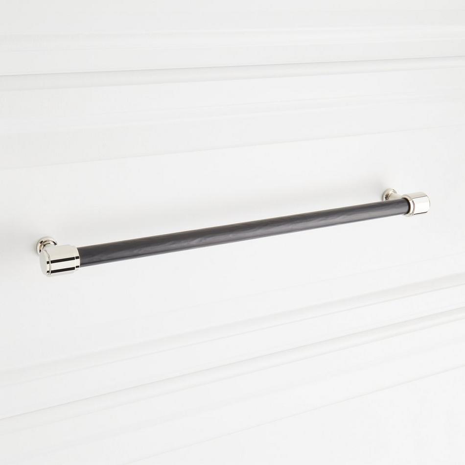 10-1/16" Lazzara Textured Oversized Cabinet Pull - Matte Black/Polished Nickel, , large image number 3