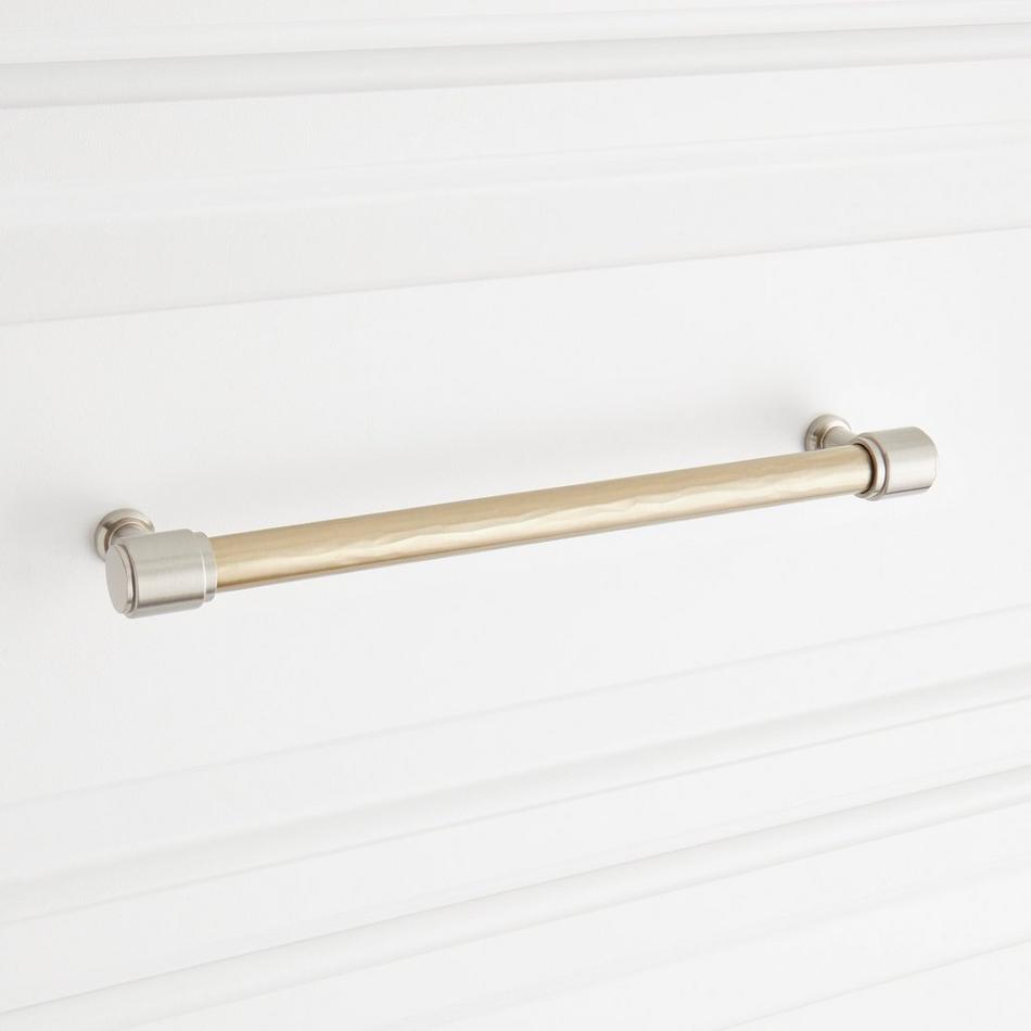 8-13/16" Lazzara Textured Oversized Cabinet Pull - Golden Champagne/Satin Nickel, , large image number 3