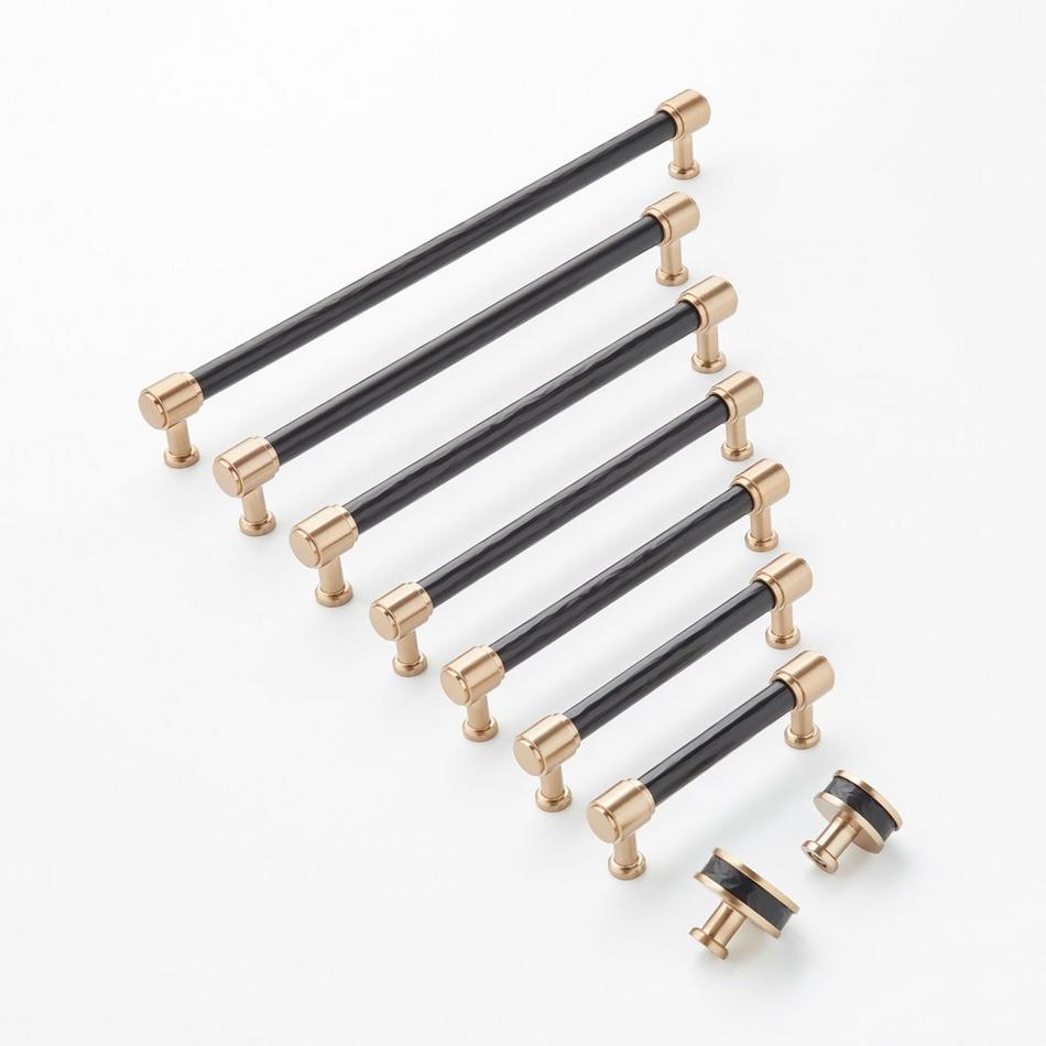 7-9/16" Lazzara Textured Cabinet Pull - Matte Black/Champagne Bronze, , large image number 1