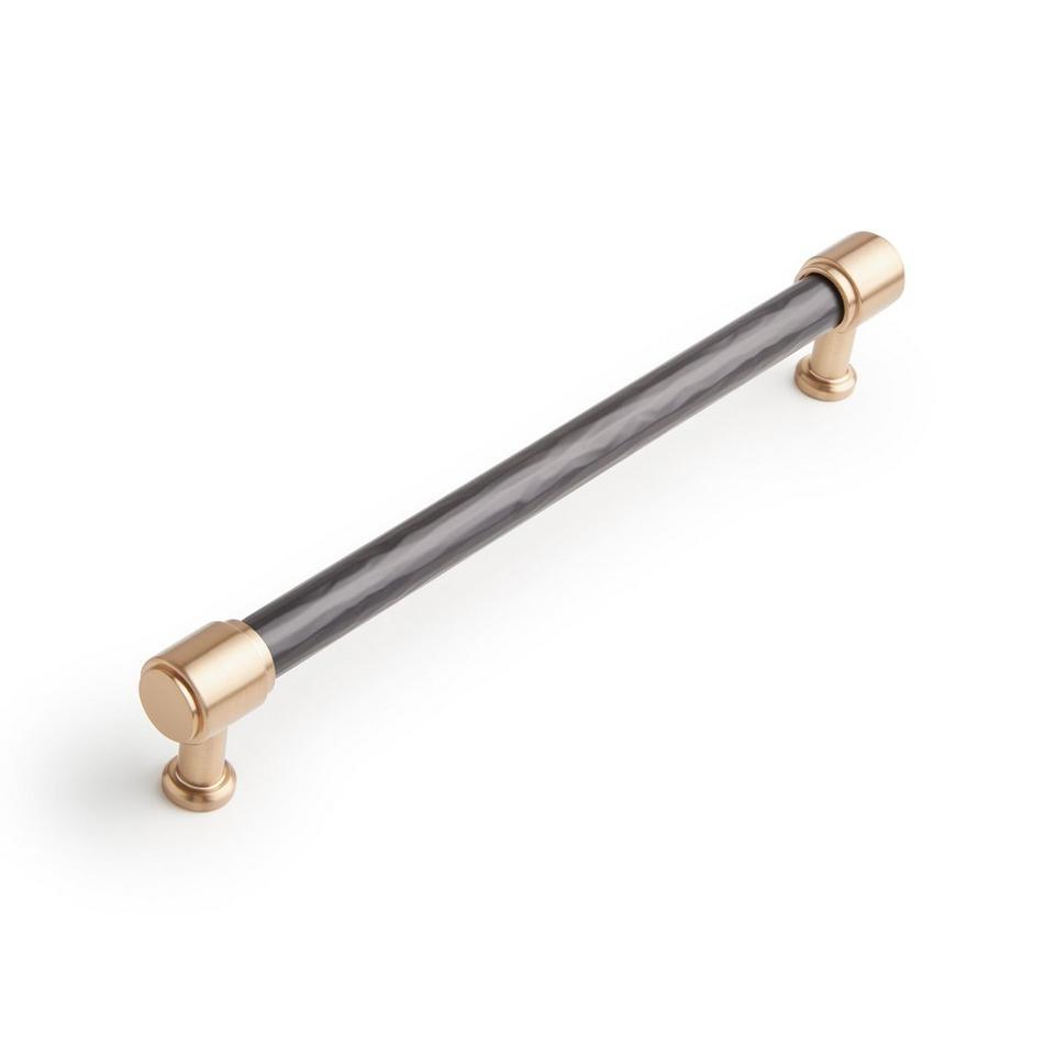7-9/16" Lazzara Textured Cabinet Pull - Matte Black/Champagne Bronze, , large image number 0