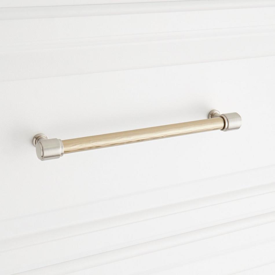 6-5/16" Lazzara Textured Cabinet Pull - Golden Champagne/Satin Nickel, , large image number 3