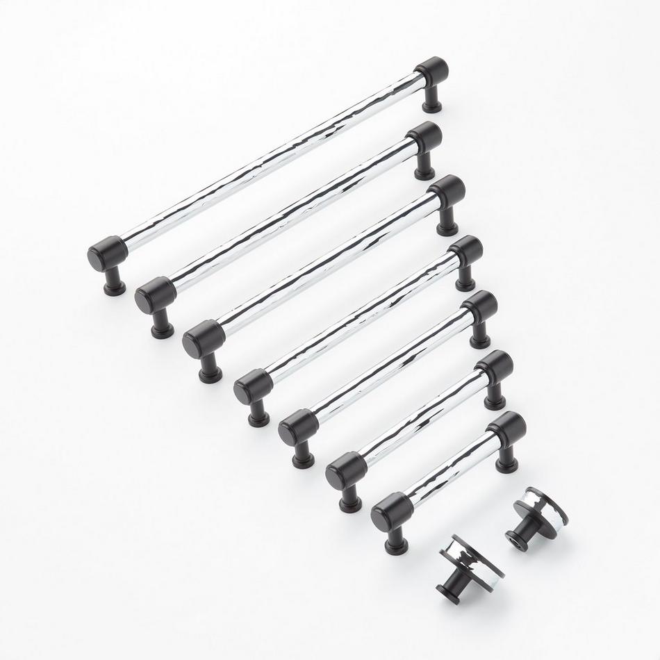 6-5/16" Lazzara Textured Cabinet Pull - Polished Chrome/Matte Black, , large image number 1