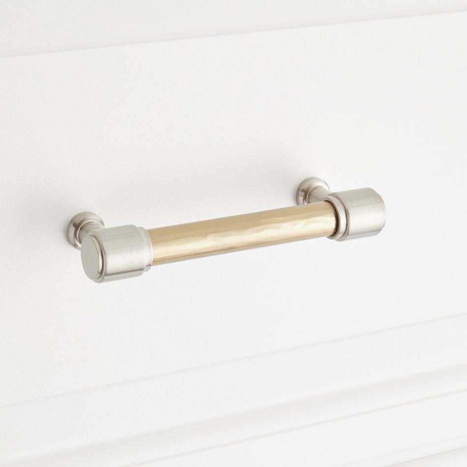 5-1/16" Lazzara Textured Cabinet Pull - Golden Champagne/Satin Nickel, , large image number 3