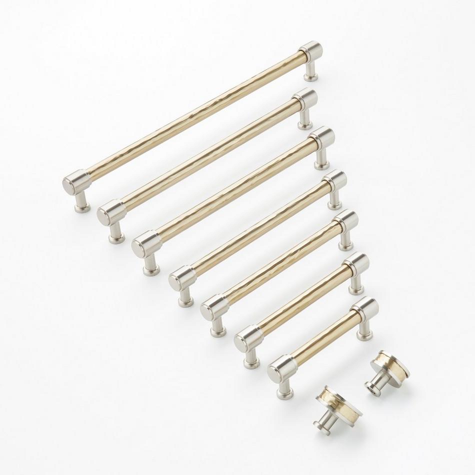 3-3/4" Lazzara Textured Cabinet Pull - Golden Champagne/Satin Nickel, , large image number 1