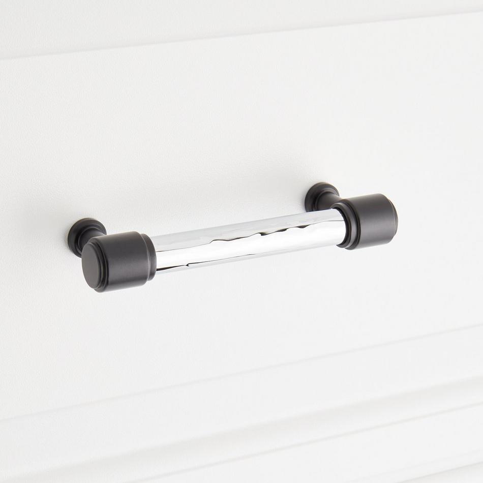 3-3/4" Lazzara Textured Cabinet Pull - Polished Chrome/Matte Black, , large image number 3
