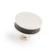 1-1/2" Lazzara Round Textured Cabinet Knob - Matte Black/Polished Nickel, , large image number 0