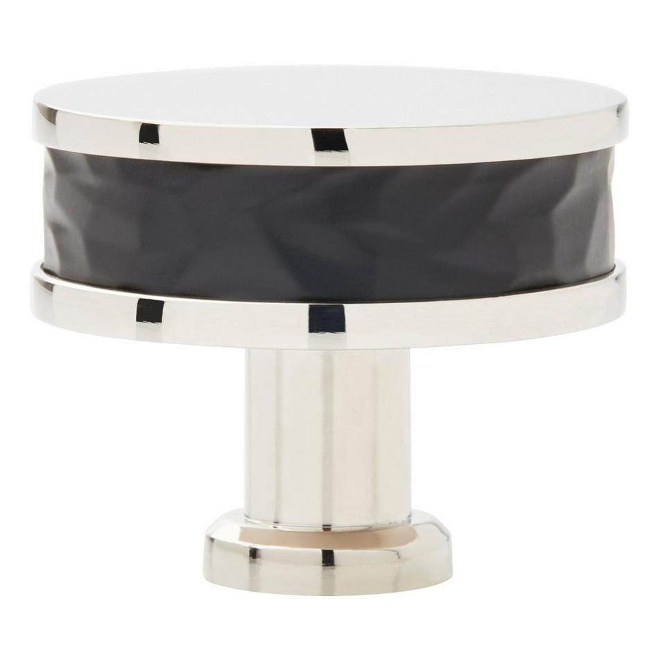 1-1/2" Lazzara Round Textured Cabinet Knob - Matte Black/Polished Nickel, , large image number 2