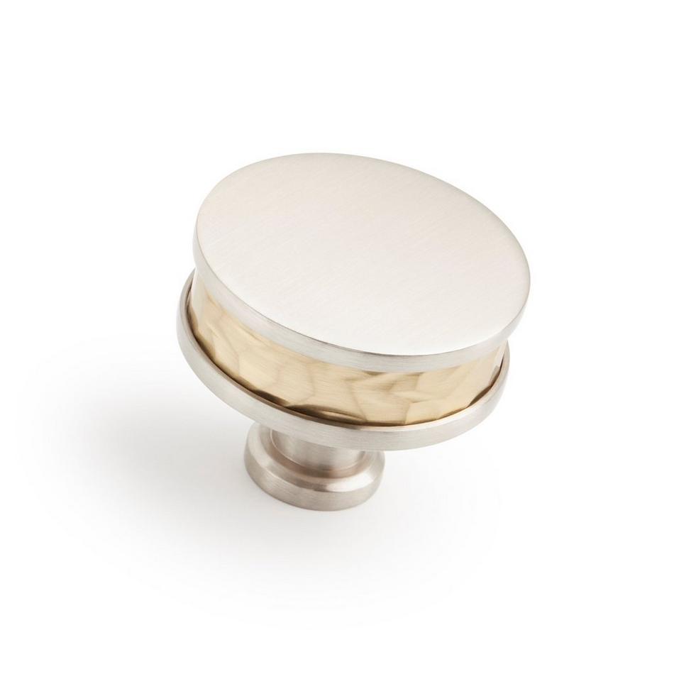 1-1/2" Lazzara Round Textured Cabinet Knob - Golden Champagne/Satin Nickel, , large image number 0