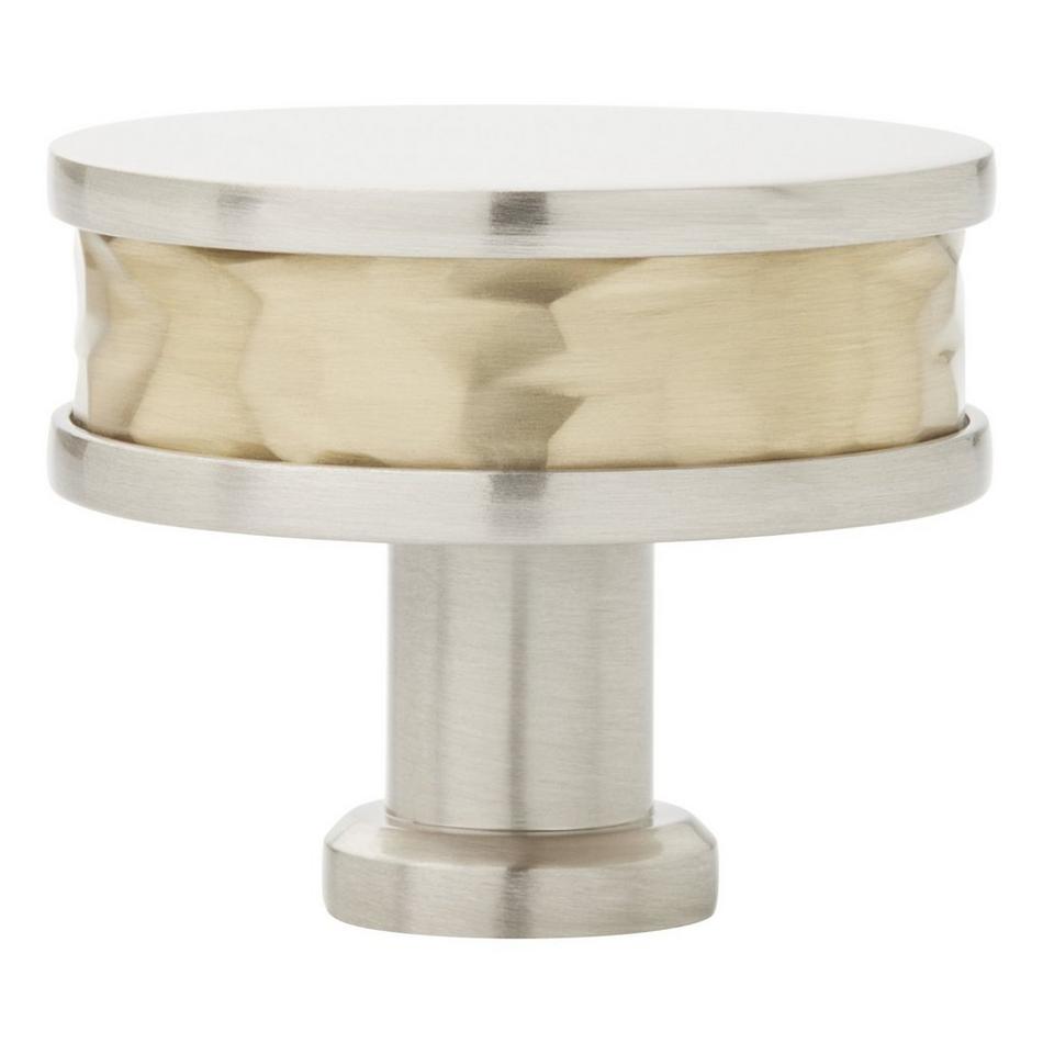 1-1/2" Lazzara Round Textured Cabinet Knob - Golden Champagne/Satin Nickel, , large image number 2