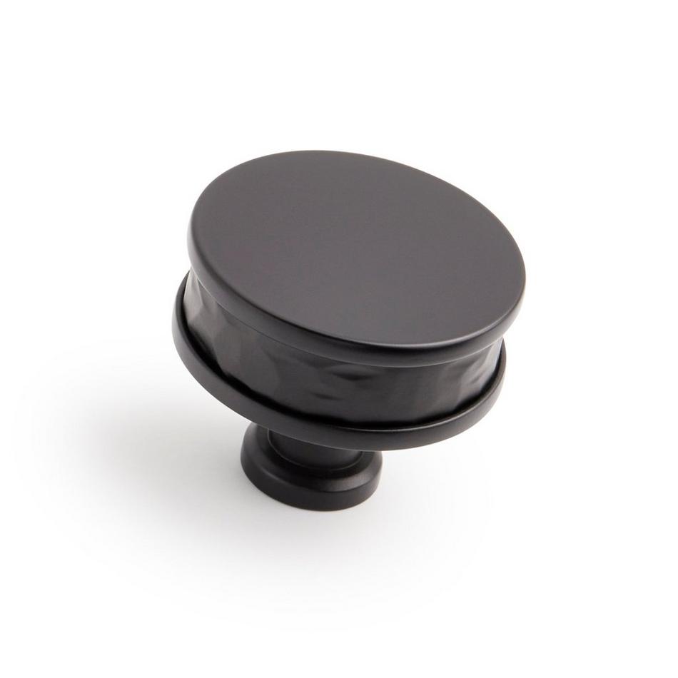 1-1/2" Lazzara Round Textured Cabinet Knob - Matte Black, , large image number 0