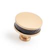1-1/2" Lazzara Round Textured Cabinet Knob - Matte Black/Champagne Bronze, , large image number 0