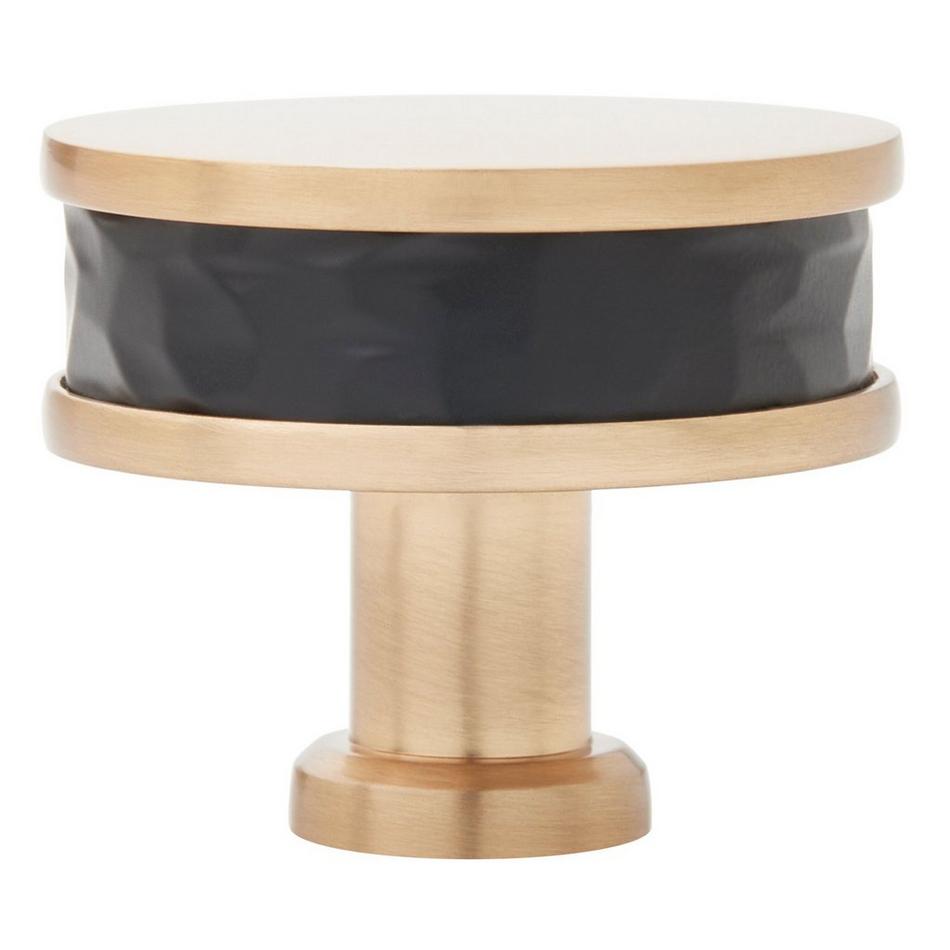 1-1/2" Lazzara Round Textured Cabinet Knob - Matte Black/Champagne Bronze, , large image number 2