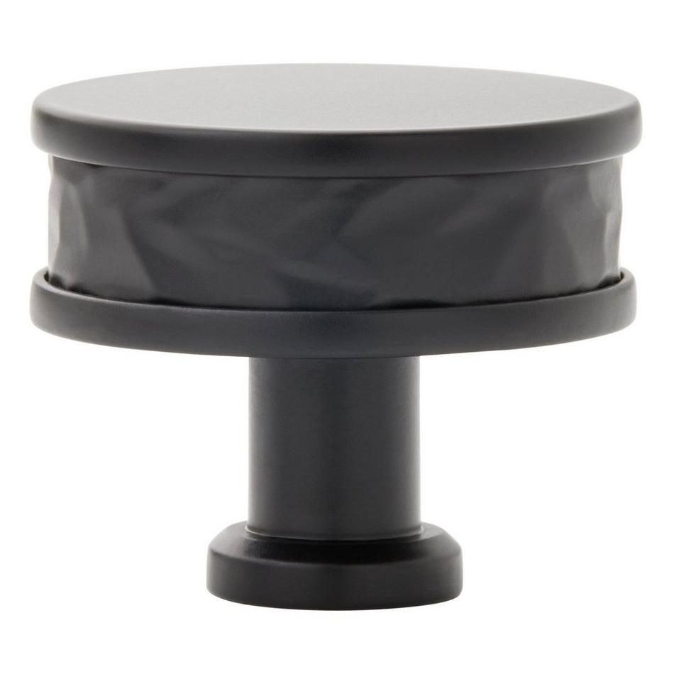 1-1/4" Lazzara Round Textured Cabinet Knob - Matte Black, , large image number 2