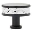 1-1/4" Lazzara Round Textured Cabinet Knob - Polished Chrome/Matte Black, , large image number 2