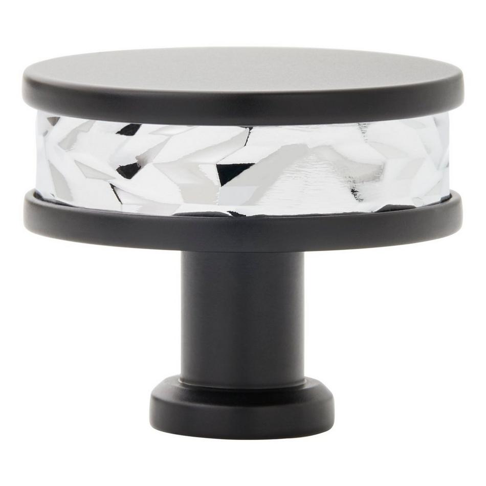 1-1/4" Lazzara Round Textured Cabinet Knob - Polished Chrome/Matte Black, , large image number 2