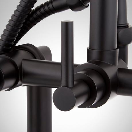 Sebastian Deck-Mount Tub Faucet and Hand Shower - Lever Handles