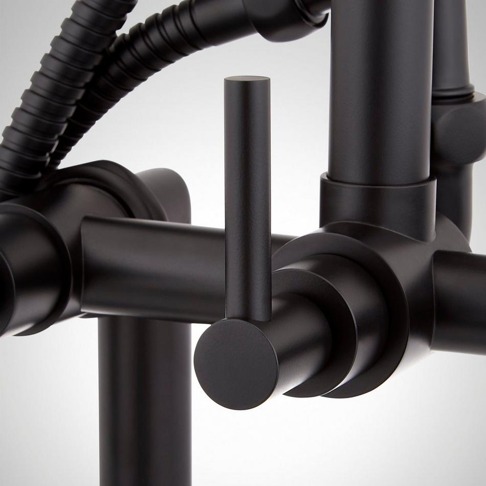 Sebastian Deck-Mount Tub Faucet - Lever Handles - 4" Couplers - Matte Black, , large image number 4