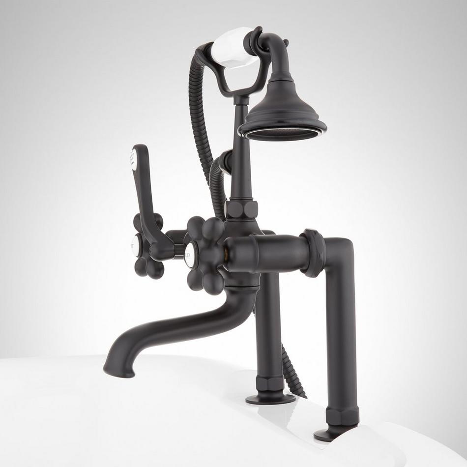Deck-Mount Telephone Faucet with Cross Handles and Deck Couplers, , large image number 5