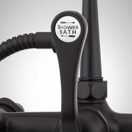 Deck-Mount Telephone Faucet with Cross Handles and Deck Couplers