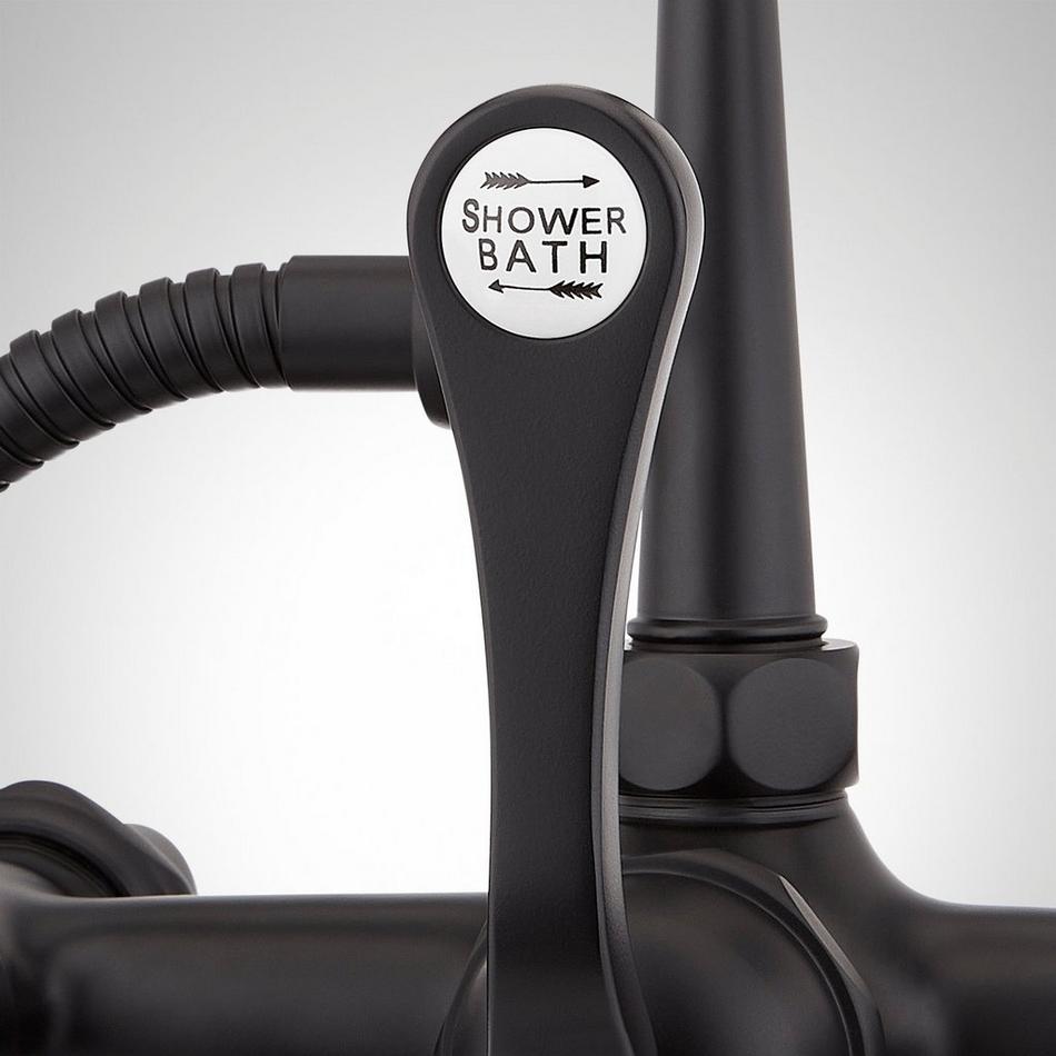 Deck-Mount Telephone Faucet - Cross Handles - 4" Deck Couplers - Matte Black, , large image number 4