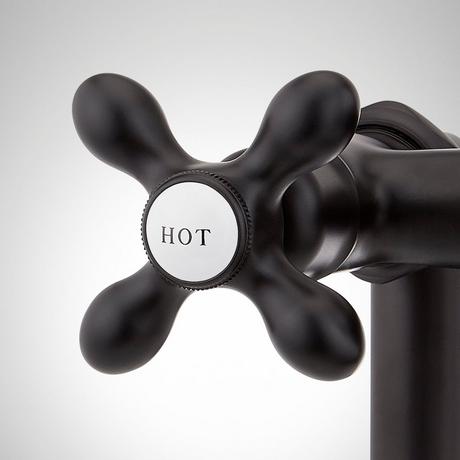 Deck-Mount Telephone Faucet with Cross Handles and Deck Couplers