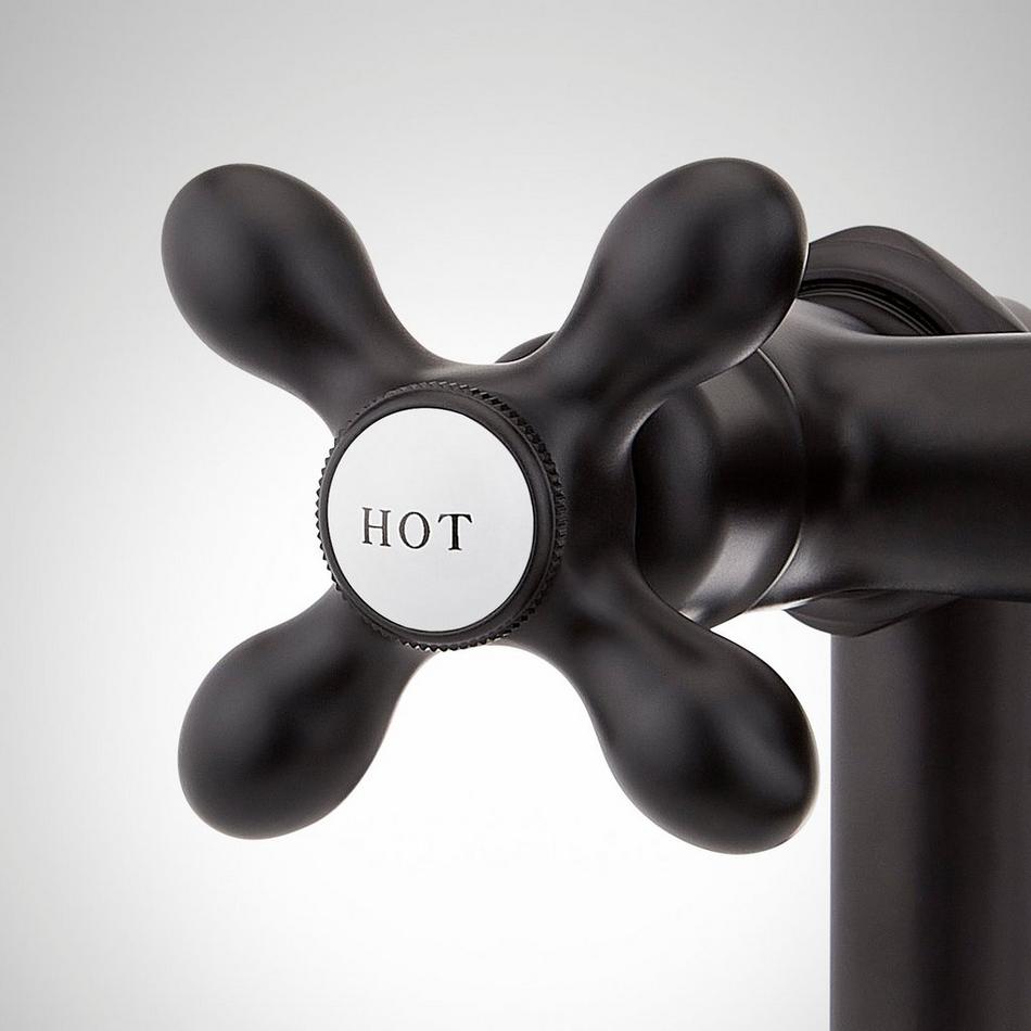 Deck-Mount Telephone Faucet - Cross Handles - 4" Deck Couplers - Matte Black, , large image number 3