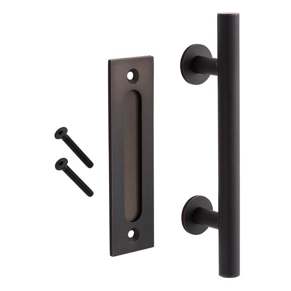 Adleigh Sliding Barn Door Handle and Pull Set - Oil Rubbed Bronze, , large image number 2
