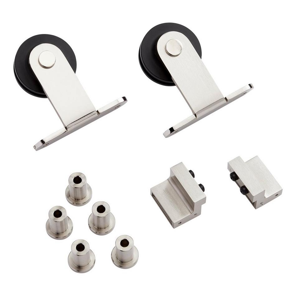 96" Bowden Top-Mount Barn Door Hardware Kit with Soft Close - Satin Nickel, , large image number 2