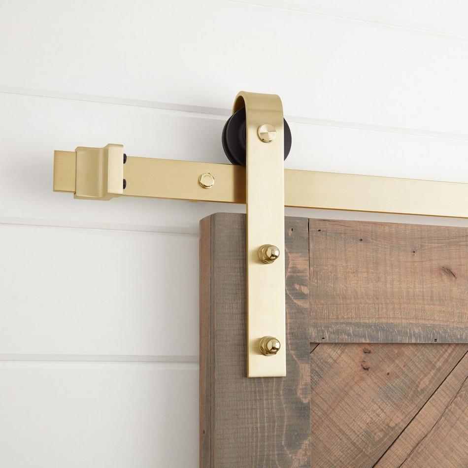 120" Hal Barn Door Hardware Kit with Soft Close - Champagne Brass, , large image number 0